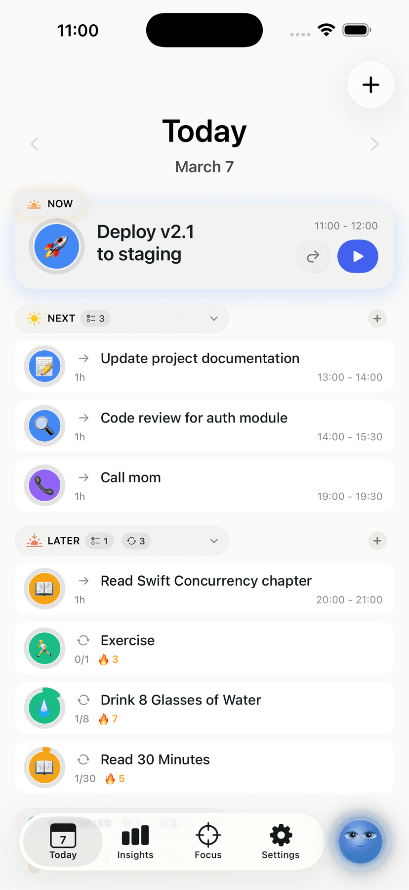 Ducivo Today View — Your day, organized